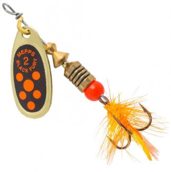 Mepps Black Fury Mouche Copper with Hot Red Dot Size 0